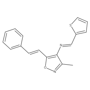 3-Methyl-5-(2-phenylethenyl)-N-(2-thienylmethylene)-4-isoxazolamine Structure