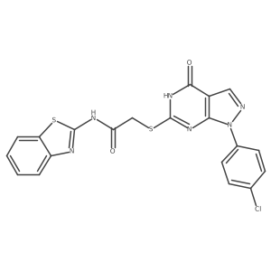 N-(benzo[d]thiazol-2-yl)-2-((1-(4-chlorophenyl)-4-oxo-4,5-dihydro-1H-pyrazolo[3,4-d]pyrimidin-6-yl)thio)acetamide Structure