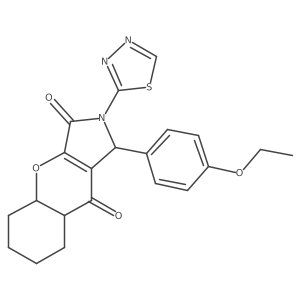 1-(4-ethoxyphenyl)-2-(1,3,4-thiadiazol-2-yl)-4a,5,6,7,8,8a-hexahydro-1H-chromeno[2,3-c]pyrrole-3,9-dione结构式