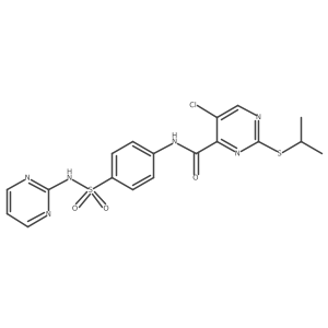 5-chloro-2-(propan-2-ylsulfanyl)-N-[4-(pyrimidin-2-ylsulfamoyl)phenyl]pyrimidine-4-carboxamide Structure
