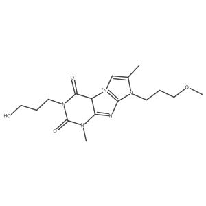 2-(3-hydroxypropyl)-6-(3-methoxypropyl)-4,7-dimethyl-9aH-purino[7,8-a]imidazol-9-ium-1,3-dione结构式