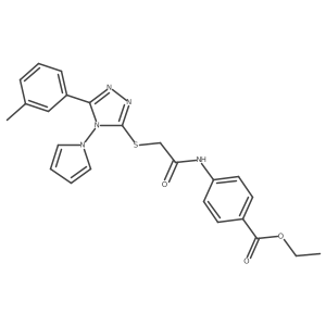 ethyl 4-[({[5-(3-methylphenyl)-4-(1H-pyrrol-1-yl)-4H-1,2,4-triazol-3-yl]sulfanyl}acetyl)amino]benzoate Structure