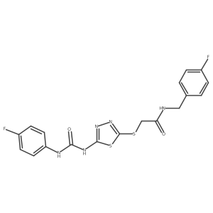 N-(4-fluorobenzyl)-2-((5-(3-(4-fluorophenyl)ureido)-1,3,4-thiadiazol-2-yl)thio)acetamide Structure