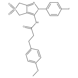 N-(2-(4-fluorophenyl)-5,5-dioxido-4,6-dihydro-2H-thieno[3,4-c]pyrazol-3-yl)-3-(4-methoxyphenyl)propanamide结构式