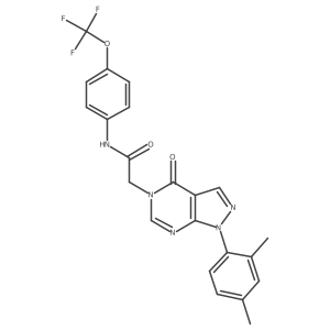 2-(1-(2,4-dimethylphenyl)-4-oxo-1H-pyrazolo[3,4-d]pyrimidin-5(4H)-yl)-N-(4-(trifluoromethoxy)phenyl)acetamide结构式