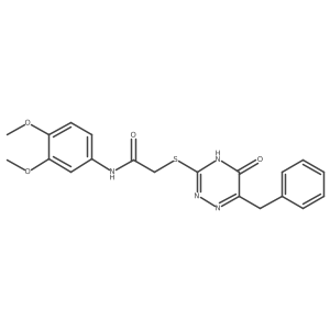 2-[(6-benzyl-5-oxo-4,5-dihydro-1,2,4-triazin-3-yl)sulfanyl]-N-(3,4-dimethoxyphenyl)acetamide Structure