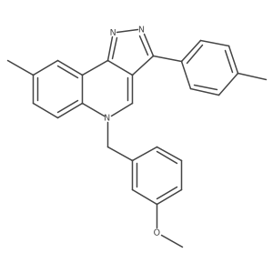 5-(3-methoxybenzyl)-8-methyl-3-(p-tolyl)-5H-pyrazolo[4,3-c]quinoline结构式