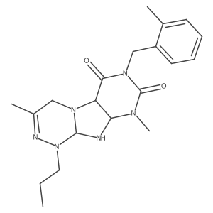 3,9-dimethyl-7-[(2-methylphenyl)methyl]-1-propyl-5a,9a,10,10a-tetrahydro-4H-purino[8,7-c][1,2,4]triazine-6,8-dione Structure