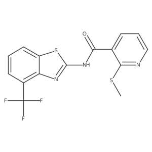 2-(methylsulfanyl)-N-[4-(trifluoromethyl)-1,3-benzothiazol-2-yl]pyridine-3-carboxamide结构式