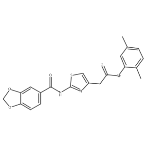 N-(4-(2-((2,5-dimethylphenyl)amino)-2-oxoethyl)thiazol-2-yl)benzo[d][1,3]dioxole-5-carboxamide Structure