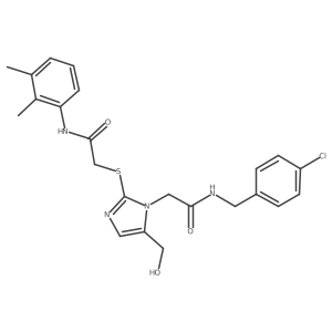 2-{[1-({[(4-chlorophenyl)methyl]carbamoyl}methyl)-5-(hydroxymethyl)-1H-imidazol-2-yl]sulfanyl}-N-(2,3-dimethylphenyl)acetamide结构式