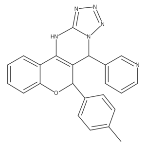 7-(pyridin-3-yl)-6-(p-tolyl)-7,12-dihydro-6H-chromeno[4,3-d]tetrazolo[1,5-a]pyrimidine结构式