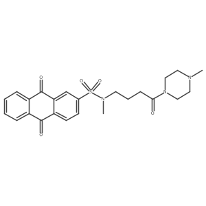 N-methyl-N-(4-(4-methylpiperazin-1-yl)-4-oxobutyl)-9,10-dioxo-9,10-dihydroanthracene-2-sulfonamide结构式