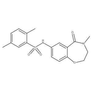 2,5-dimethyl-N-(4-methyl-5-oxo-2,3,4,5-tetrahydrobenzo[f][1,4]oxazepin-7-yl)benzenesulfonamide结构式