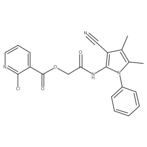 [(3-cyano-4,5-dimethyl-1-phenyl-1H-pyrrol-2-yl)carbamoyl]methyl 2-chloropyridine-3-carboxylate Structure