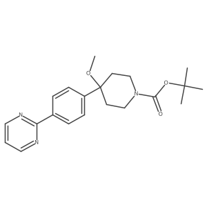 4-Methoxy-4-(4-pyrimidin-2-yl-phenyl)-piperidine-1-carboxylic acid tert-butyl ester Structure