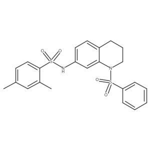 2,4-dimethyl-N-(1-(phenylsulfonyl)-1,2,3,4-tetrahydroquinolin-7-yl)benzenesulfonamide结构式