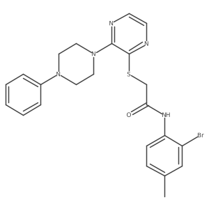 N-(2-bromo-4-methylphenyl)-2-{[3-(4-phenylpiperazin-1-yl)pyrazin-2-yl]sulfanyl}acetamide结构式