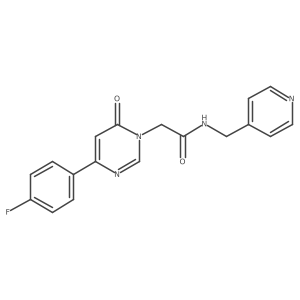 2-[4-(4-fluorophenyl)-6-oxo-1,6-dihydropyrimidin-1-yl]-N-[(pyridin-4-yl)methyl]acetamide Structure
