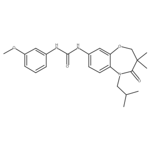 1-(5-Isobutyl-3,3-dimethyl-4-oxo-2,3,4,5-tetrahydrobenzo[b][1,4]oxazepin-8-yl)-3-(3-methoxyphenyl)urea Structure