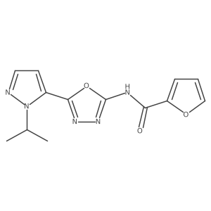 N-(5-(1-isopropyl-1H-pyrazol-5-yl)-1,3,4-oxadiazol-2-yl)furan-2-carboxamide Structure