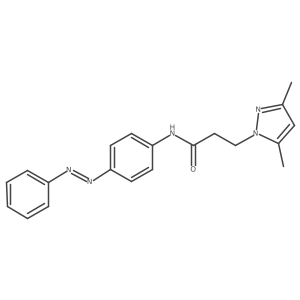 Cc1cc(C)n(CCC(=O)Nc2ccc(N=Nc3ccccc3)cc2)n1结构式