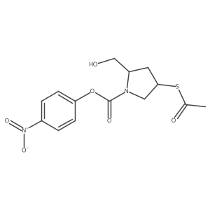 4-Nitrophenyl (2S,4R)-4-(acetylthio)-2-(hydroxymethyl)-1-pyrrolidinecarboxylate结构式