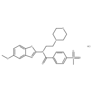 N-(5-methoxybenzo[d]thiazol-2-yl)-4-(methylsulfonyl)-N-(2-morpholinoethyl)benzamide hydrochloride结构式