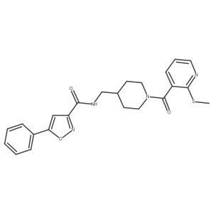 N-((1-(2-(methylthio)nicotinoyl)piperidin-4-yl)methyl)-5-phenylisoxazole-3-carboxamide Structure