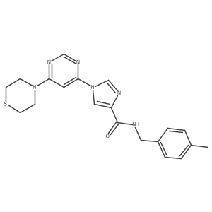 N-[(4-methylphenyl)methyl]-1-[6-(thiomorpholin-4-yl)pyrimidin-4-yl]-1H-imidazole-4-carboxamide Structure