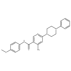 4-amino-N-(4-methoxyphenyl)-2-[4-(pyridin-2-yl)piperazin-1-yl]pyrimidine-5-carboxamide Structure