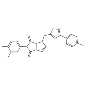 1-((3-(4-bromophenyl)-1,2,4-oxadiazol-5-yl)methyl)-5-(3,4-dimethylphenyl)-1,6a-dihydropyrrolo[3,4-d][1,2,3]triazole-4,6(3aH,5H)-dione结构式