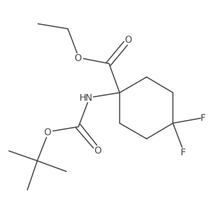 Ethyl 1-(tert-butoxycarbonylamino)-4,4-difluorocyclohexanecarboxylate结构式