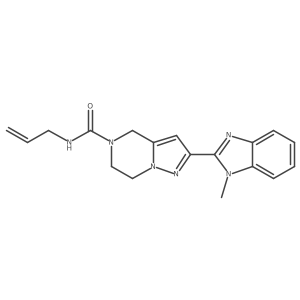 N-allyl-2-(1-methyl-1H-benzimidazol-2-yl)-6,7-dihydropyrazolo[1,5-a]pyrazine-5(4H)-carboxamide结构式