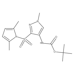 tert-Butyl (3-((2,5-dimethyl-1H-pyrrol-1-yl)sulfonyl)-1-methyl-1H-pyrazol-4-yl)carbamate结构式