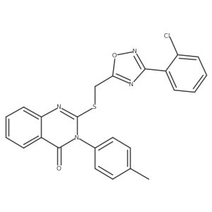2-(((3-(2-chlorophenyl)-1,2,4-oxadiazol-5-yl)methyl)thio)-3-(p-tolyl)quinazolin-4(3H)-one Structure