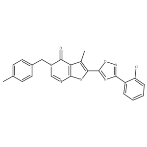 6-(3-(2-chlorophenyl)-1,2,4-oxadiazol-5-yl)-5-methyl-3-(4-methylbenzyl)thieno[2,3-d]pyrimidin-4(3H)-one Structure