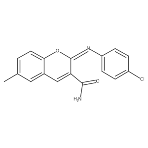 (2Z)-2-[(4-chlorophenyl)imino]-6-methyl-2H-chromene-3-carboxamide结构式