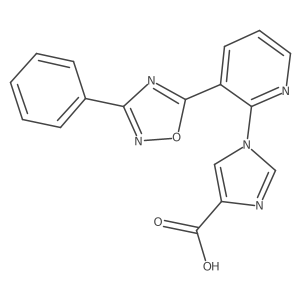 1-[3-(3-phenyl-1,2,4-oxadiazol-5-yl)pyridin-2-yl]-1H-imidazole-4-carboxylic acid Structure