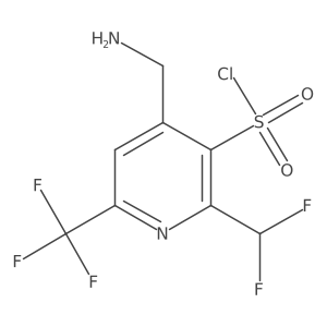 4-(Aminomethyl)-2-(difluoromethyl)-6-(trifluoromethyl)pyridine-3-sulfonyl chloride Structure