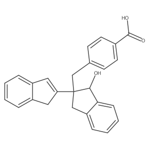 4-(((1'S,2'S)-1'-HYdroxy-1',3'-dihydro-1H,2'H-[2,2'-biinden]-2'-yl)methyl)benzoic acid结构式