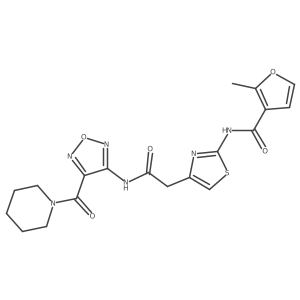 2-methyl-N-[4-({[4-(piperidine-1-carbonyl)-1,2,5-oxadiazol-3-yl]carbamoyl}methyl)-1,3-thiazol-2-yl]furan-3-carboxamide Structure