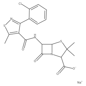 Sodium 6-(5-phenyl-4-thiazolecarboxamido)penicillanate结构式