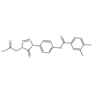 N-(4-(4-(2-amino-2-oxoethyl)-5-oxo-4,5-dihydro-1H-tetrazol-1-yl)phenyl)-3,4-difluorobenzamide结构式