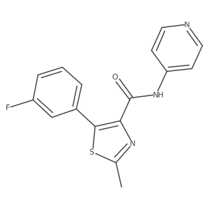 5-(3-fluorophenyl)-2-methyl-N-(pyridin-4-yl)thiazole-4-carboxamide结构式