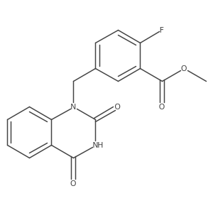 1-(4-fluoro-3-methoxycarbonylbenzyl)quinazoline-2,4(1H,3H)-dione结构式
