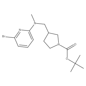 tert-Butyl 3-(((6-bromopyridin-2-yl)(methyl)amino)methyl)pyrrolidine-1-carboxylate Structure
