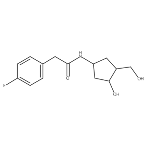 2-(4-fluorophenyl)-N-(3-hydroxy-4-(hydroxymethyl)cyclopentyl)acetamide结构式