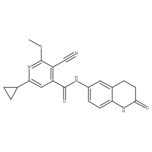 3-cyano-6-cyclopropyl-2-(methylsulfanyl)-N-(2-oxo-1,2,3,4-tetrahydroquinolin-6-yl)pyridine-4-carboxamide结构式