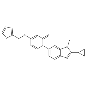 1-(2-Cyclopropyl-1-methyl-1H-benzimidazol-6-yl)-4-(2-thienylmethoxy)pyridin-2(1H)-one结构式